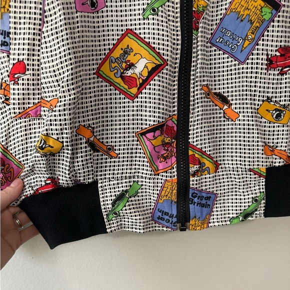 Vintage 90s scarf silk print bomber Jacket well traveled jacket size med… - Picture 7 of 8